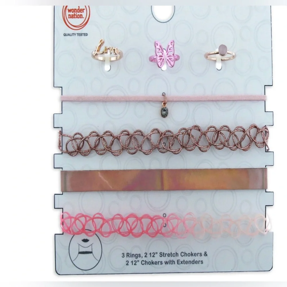 🔴 3/$12 Wonder‎ Nation Girl’s Ring and Choker Set! NEW!